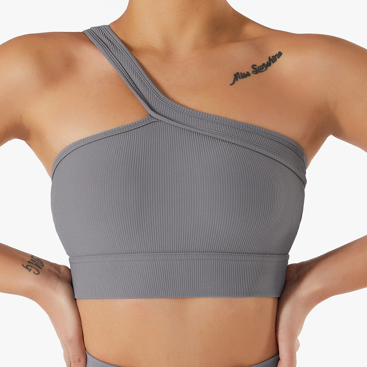 Reggiseno da yoga estivo, a spalla inclinata, intimo sportivo