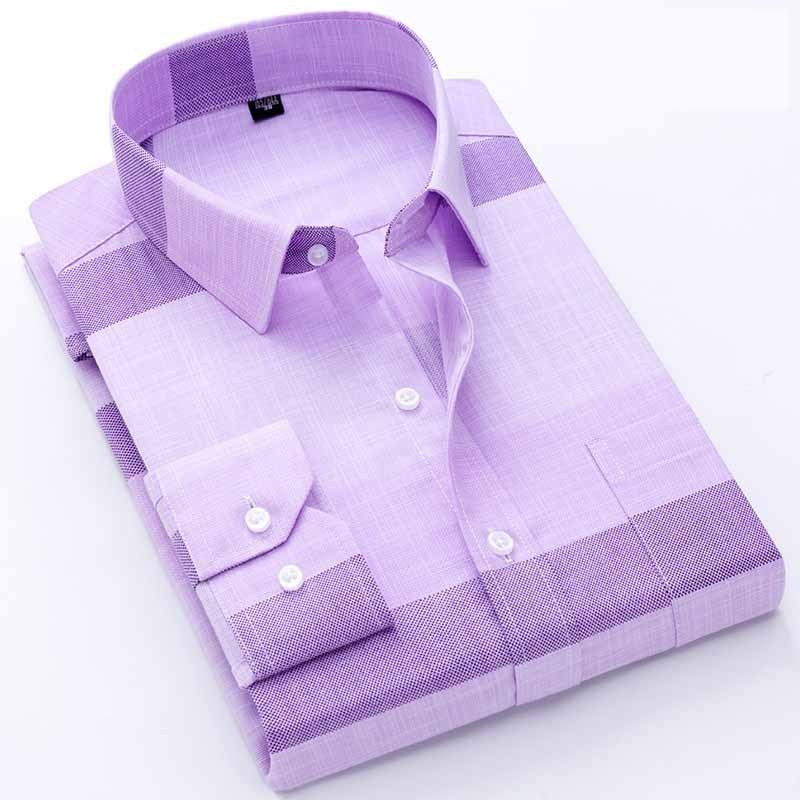 Camicia casual da uomo a maniche lunghe in cotone