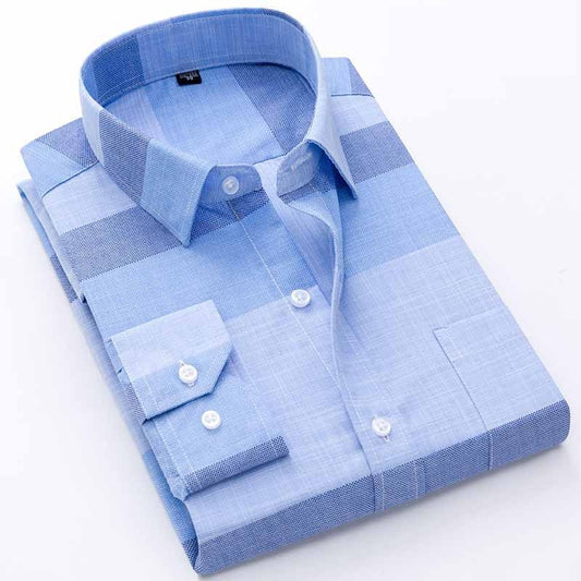 Camicia casual da uomo a maniche lunghe in cotone