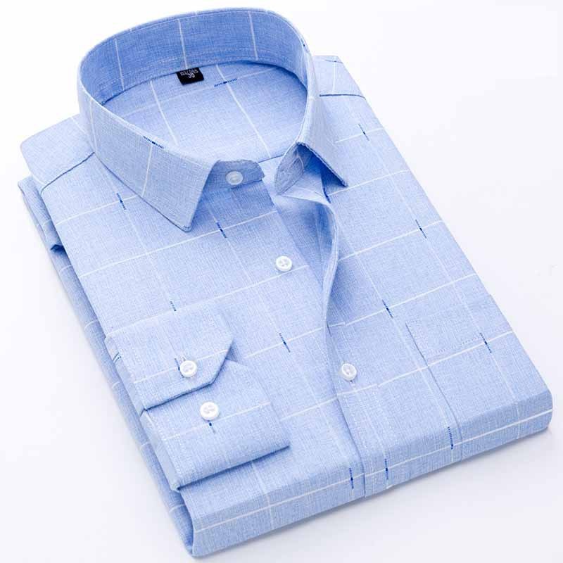 Camicia casual da uomo a maniche lunghe in cotone