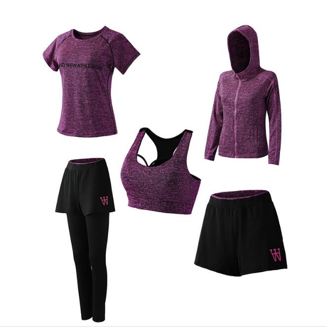 5PCS Set sportivo donna tuta sportiva fitness - Loweconomy