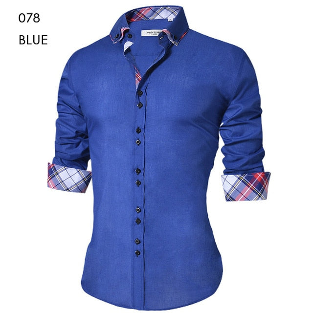 Camicia uomo slim fit, camicia con doppi bottoni per uomo