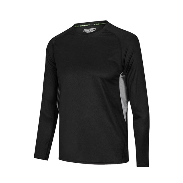 Maglietta sportiva uomo, manica lunga. T-shirt per il fitness jogging uomo