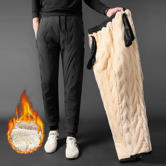 Pantaloni sportivi per uomo in lana, pantaloni termici
