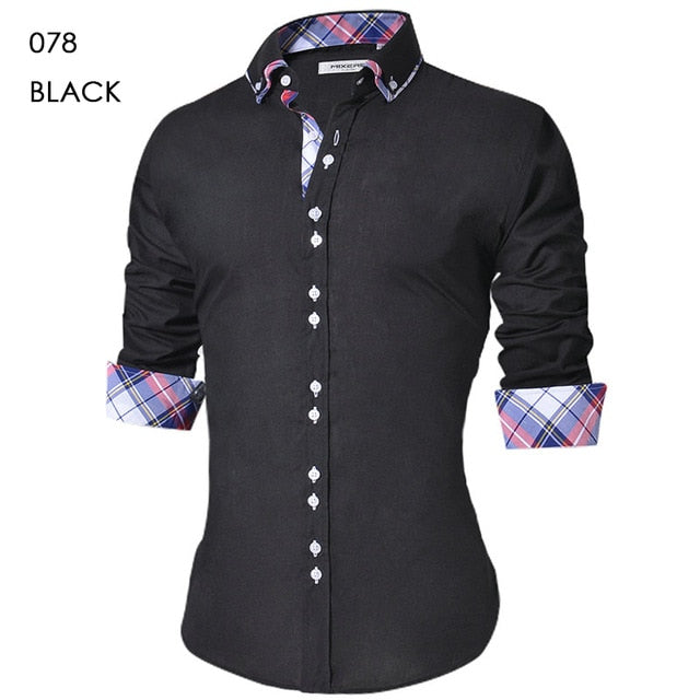 Camicia uomo slim fit, camicia con doppi bottoni per uomo