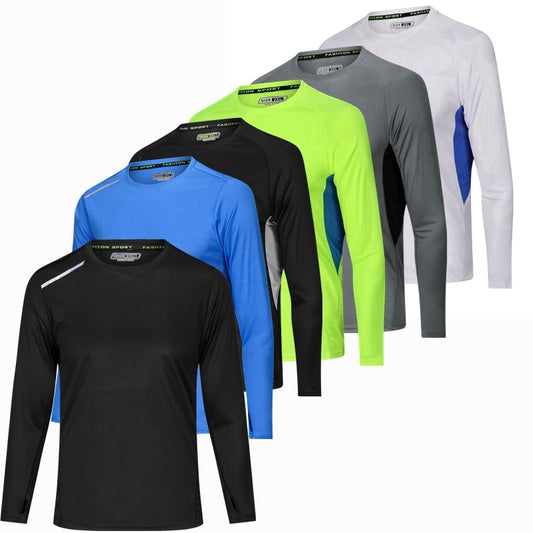 Maglietta sportiva uomo, manica lunga. T-shirt per il fitness jogging uomo