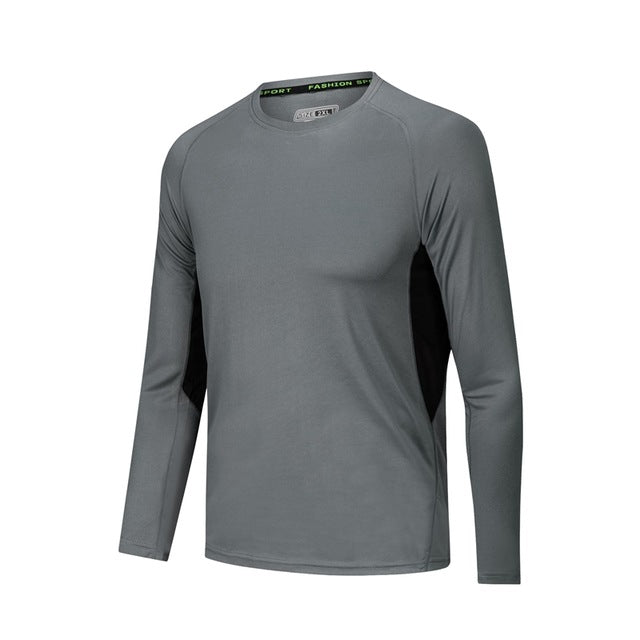 Maglietta sportiva uomo, manica lunga. T-shirt per il fitness jogging uomo