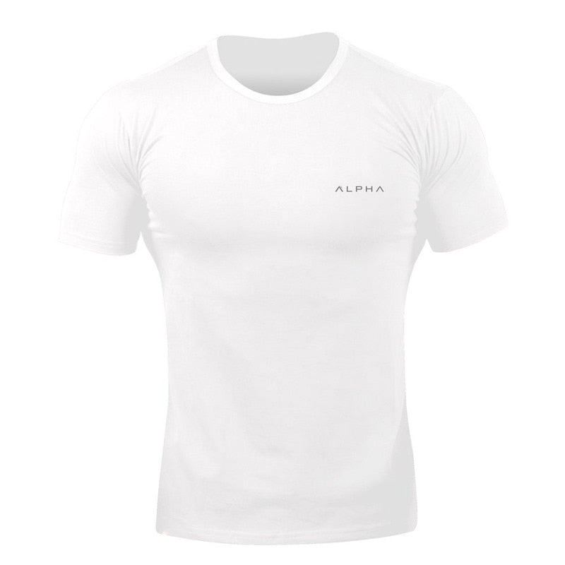 T-shirt gym sport men fitness, T shirt bianca uomo