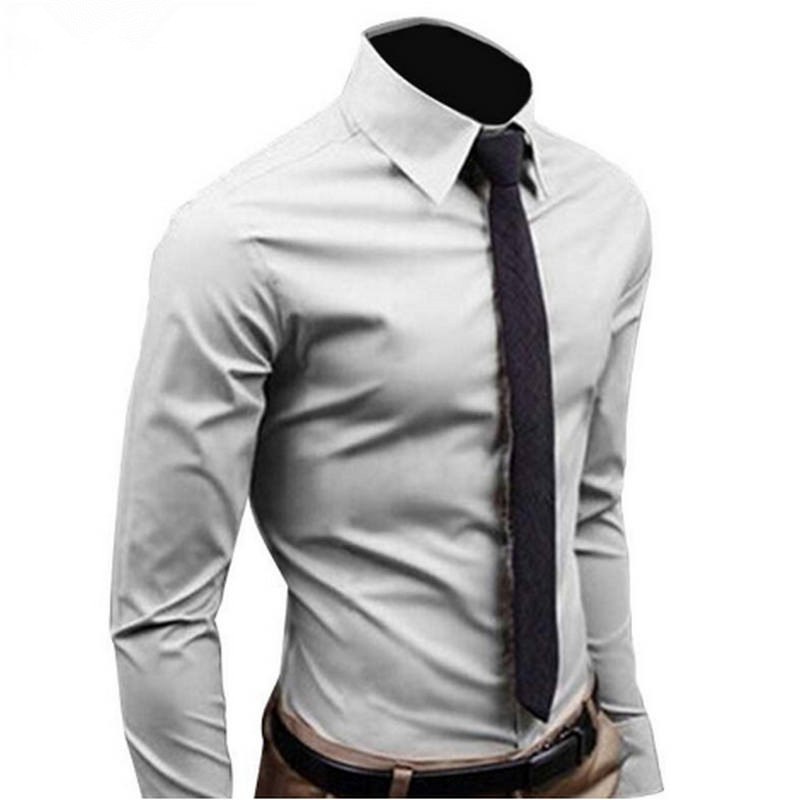 Camicia slim fit per uomo, camicia monocolore in cotone