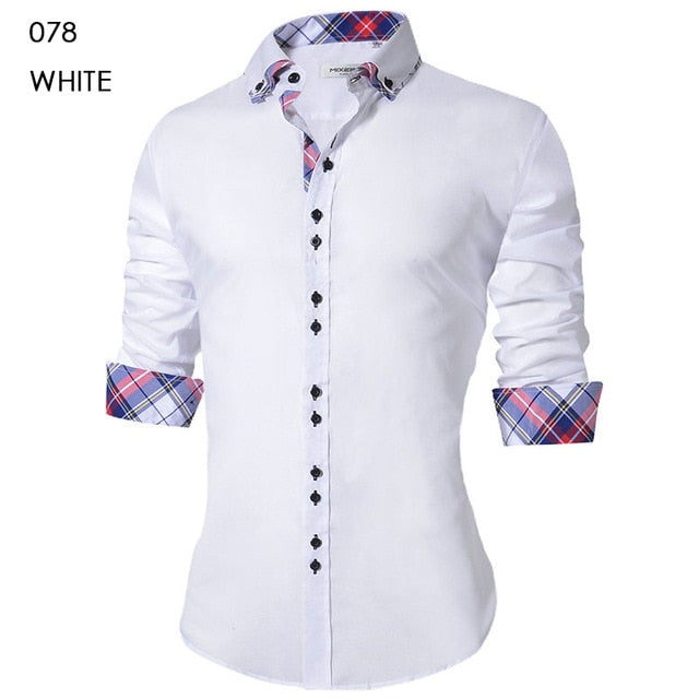 Camicia uomo slim fit, camicia con doppi bottoni per uomo