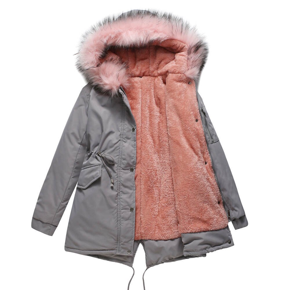 Giubotto Winter Parker coat mid-length with hooded warm plus - Loweconomy