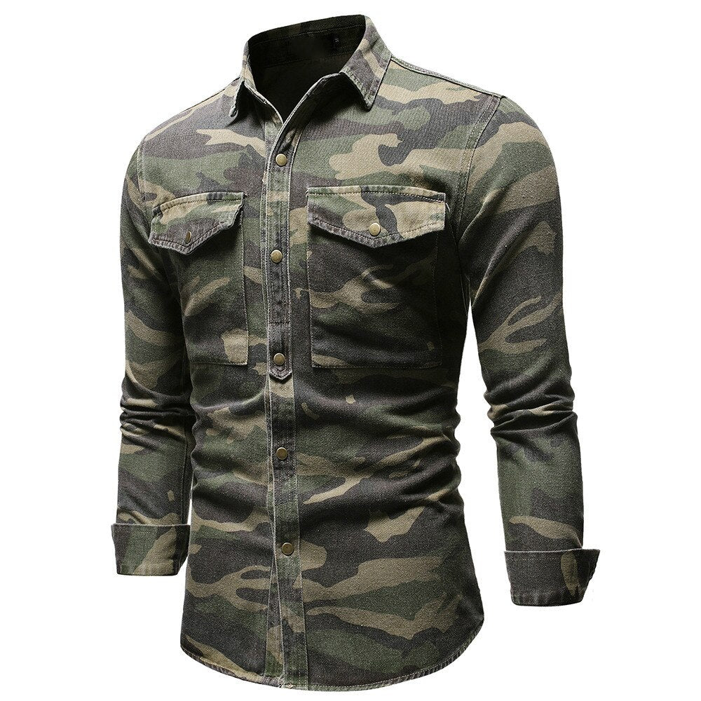 Camicia uomo, camicia militare per uomo slim