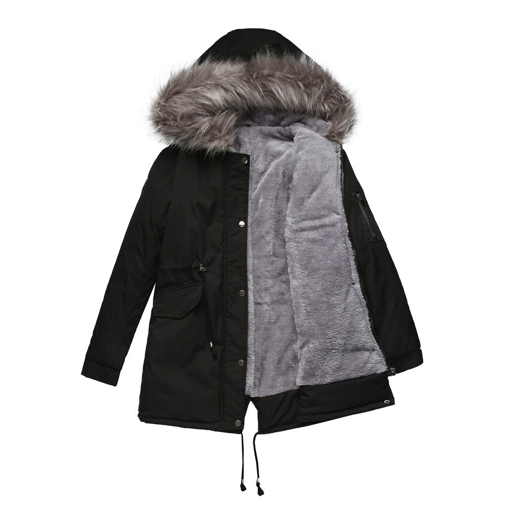 Giubotto Winter Parker coat mid-length with hooded warm plus - Loweconomy