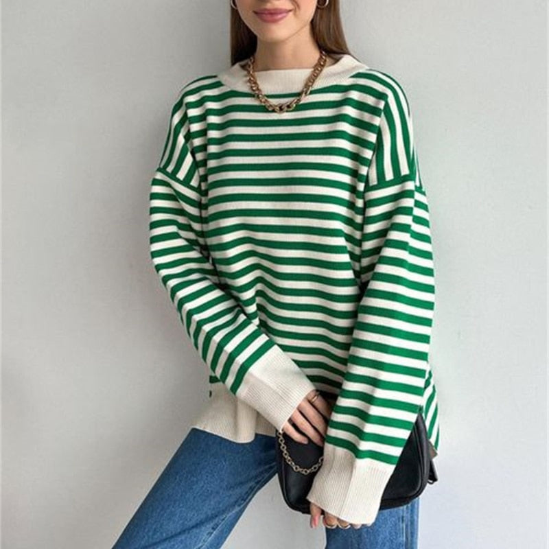 Maglione a righe per donna