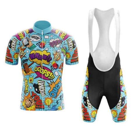 Completino bicic divertente, abbigliamento ciclismo capitan america